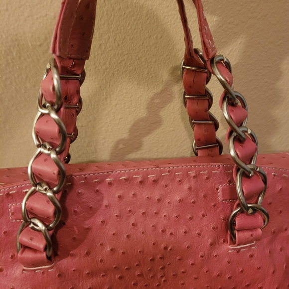 Adrienne Vittadini ostrich leather cowhide handbag - Picture 5 of 10